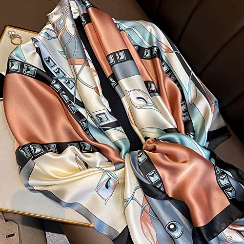 Image of Aufeel Fashion Scarves 100% Silk Felling Scarf Long Lightweight Sunscreen Shawls Wrap for Women Hair Scarves