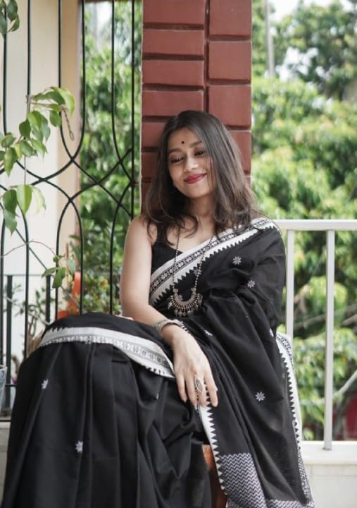 Image of Flosive Women's Woven Cotton Silk Saree With Unstitched Blouse Piece