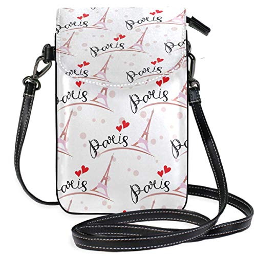Preisvergleich Produktbild Handy Geldbörse Crossbody Paris Eiffelturm Frühling Liebe Kleine Umhängetasche Handy Geldbörse Geldbörse für Frauen Mädchen