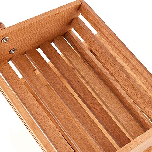 Rack de almacenamiento de verduras de madera de dos niveles para encimera de cocina independiente 5