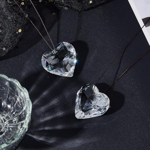 Beebeecraft 2Pcs Crystal Heart Prism Sun Catcher Dangle Hanging 45mm Glass Rainbow Suncatcher Pendant Ornaments for Wall Windows Room Garden Indoor Outdoor Decorations - Image 4