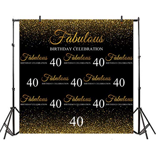 Yeele 2,1 x 2,1 m großer Hintergrund zum 40. Geburtstag, personalisierbar, für Fotostudio-Requisiten – Bild 5