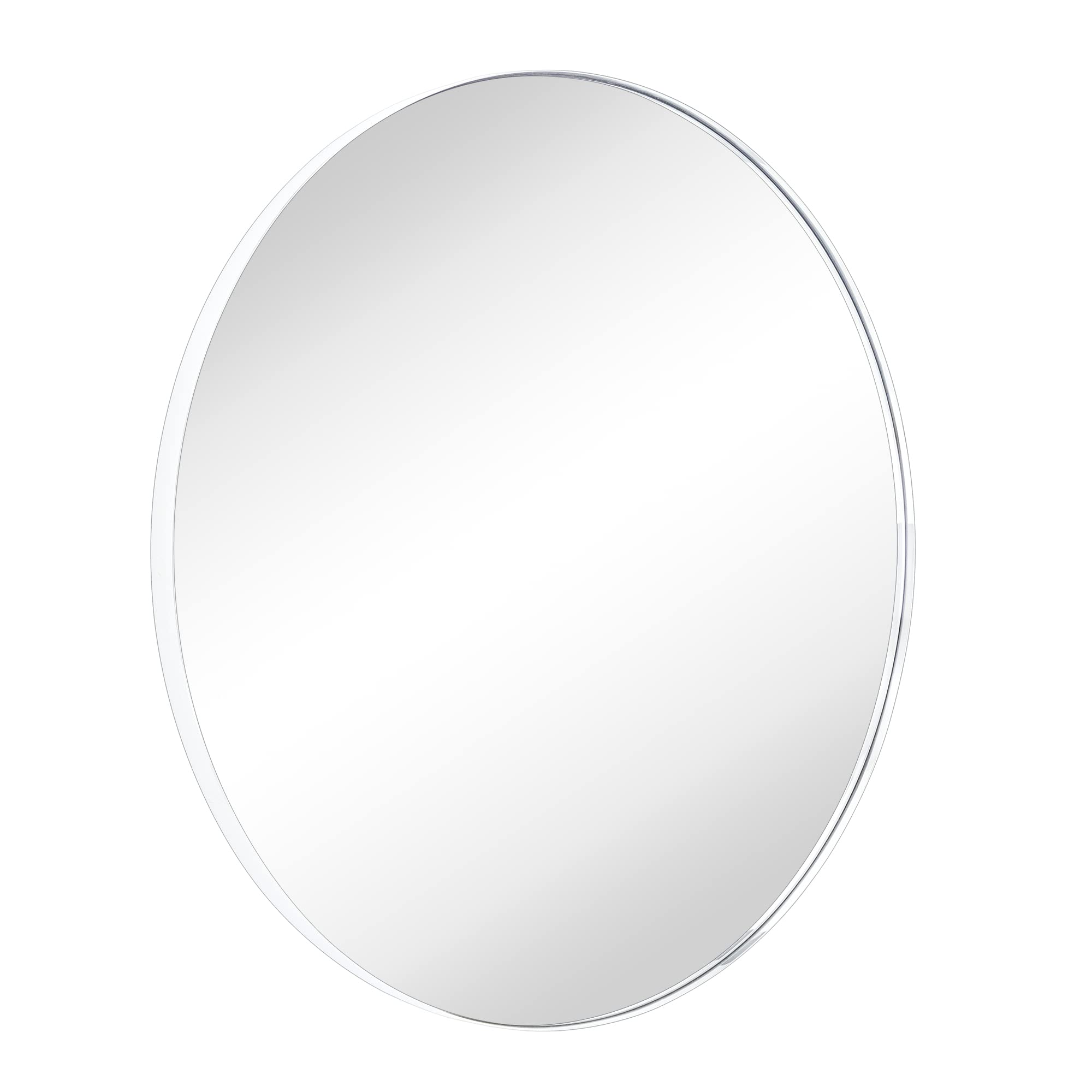 TEHOME Chrome Round Mirror Polished Silver Circular Wall Mirror 40"