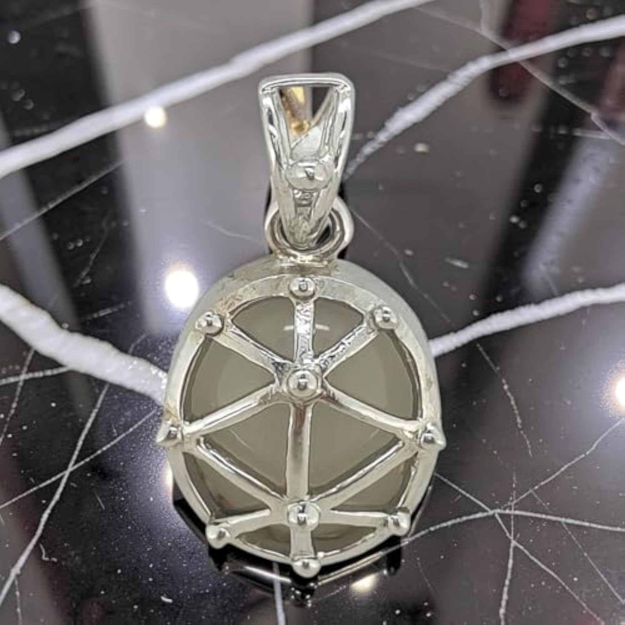 925 Silver Moonstone Pendant, Unisex Design