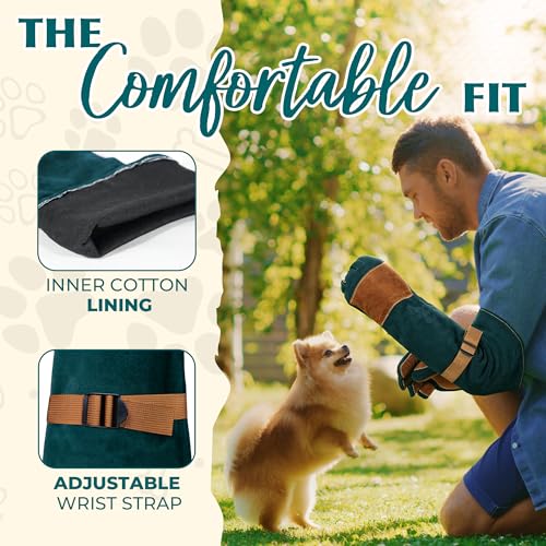 Image of HANDLANDY Animal Handling Gloves, Bite-Proof, Scratch-Resistant, Pet Gloves for Dogs, Cats, Falconry, Gardening