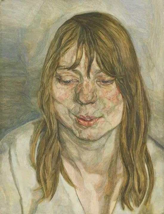DDSEW GREWT Retrato de Lucian Freud Cartel de chica Cartel Arte mural Lucian Freud Grabados de Lucian Freud Pintura para decoración del hogar Cuadro moderno de pared 40x60cm Sin marco