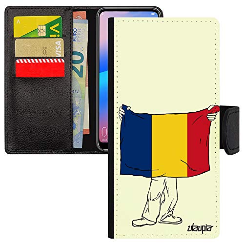Housse iPhone 15 Plus foot roumain simili cuir rabat protection intégrale sport