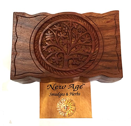New Age Imports Tree of Life Wooden Box, 4 x 6-Inches - Thumbnail 2