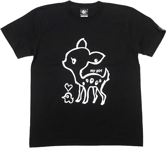 Amazon My Girl Tシャツ ブラック Sp017tee Bk G 半袖 バンビ 子鹿 アニマル イラスト 黒色 Tシャツ カットソー 通販