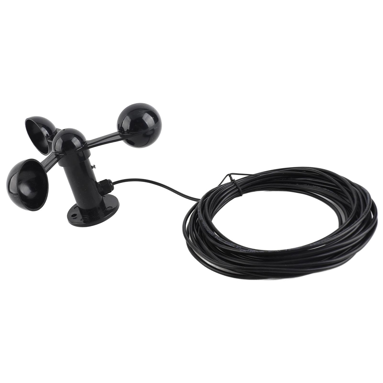 Three Cups Wind Speed Detector, Anemometer Sensor with 8M Water Cable, 4cm Mounting Hole, Anti Interference, 0 3.8v Output for Power Plant and Weather Station