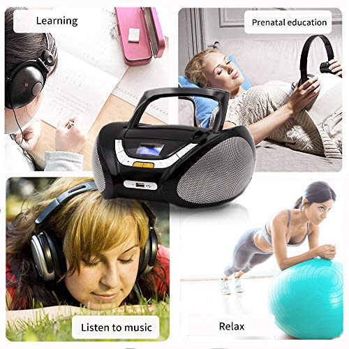 LAUSON CP444 CD-Speler met USB | Boombox Stereosysteem CD-Radio Draagbaare | Kinderradio met CD en MP3-Speler USB Port | Radio CD-Speler met Hoofdtelefoonaansluiting en Geïntegreerde Speakers (Groen) - Image 8
