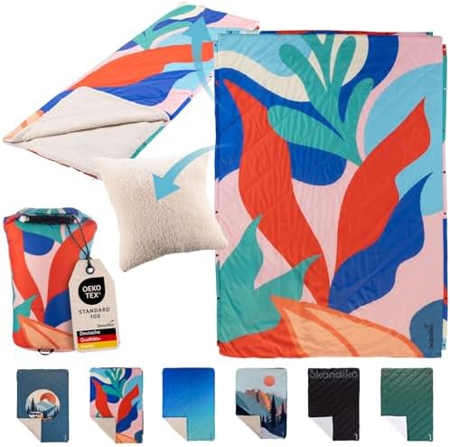 Skandika Liva Sherpa Camping Blanket, 4-in-1 Outdoor Blanket, 200...