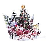  DieffematicSDK Carte Anniversaire Eve Carte de voeux de Noël Sculpture en Papier 3D en Trois Dimensions de Noël, décoration de Noël Nouvelle Carte réveillon voeux Année.
