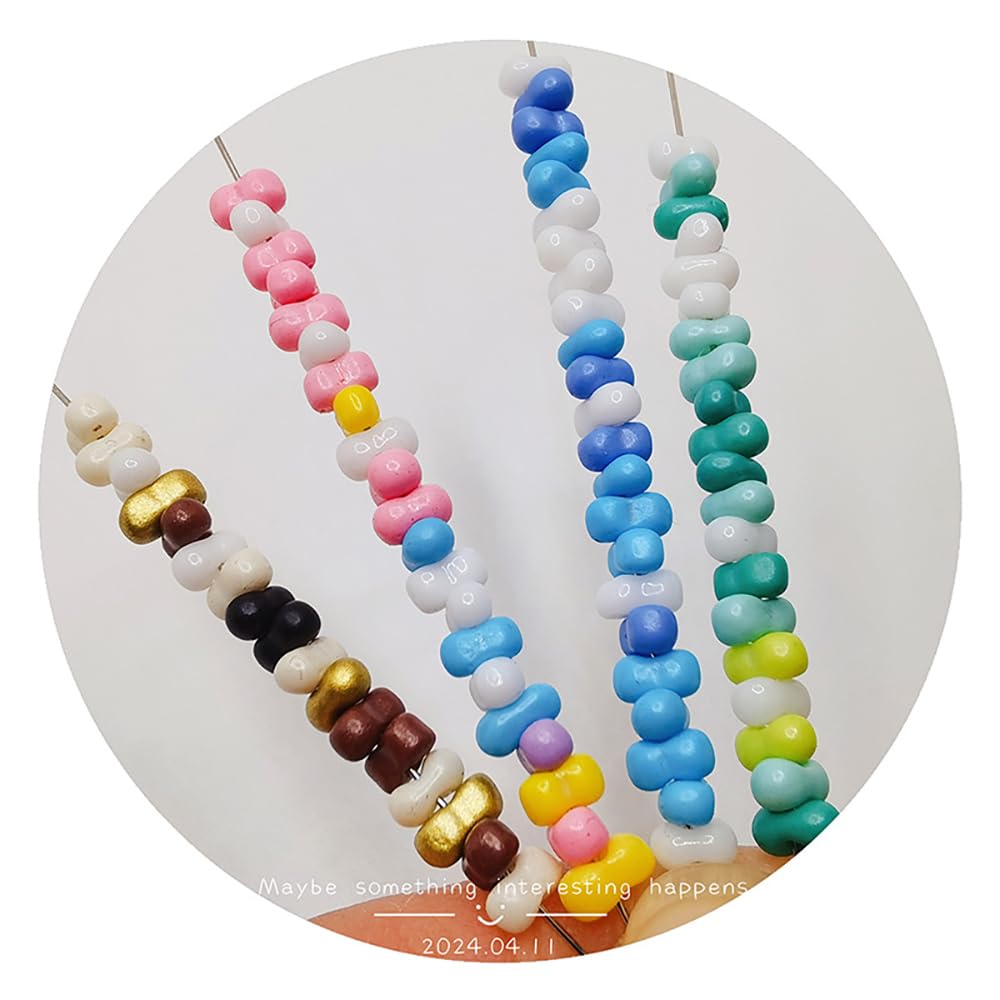 Amazon.co.jp: 600個 3x6mm ピーナッツビーズ アクリル ライスビーズ 