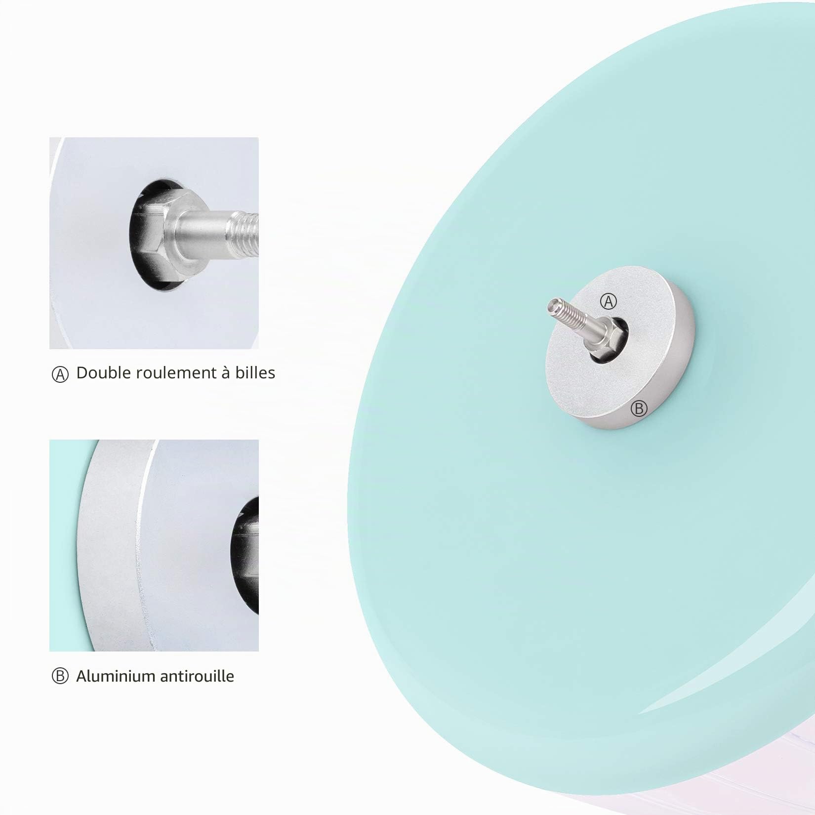 Niteangel Roues d'exercice Ultra-silencieuses pour Hamsters - Roue de Course Silencieuse avec Support Ajustable, Petit Format Vert Menthe