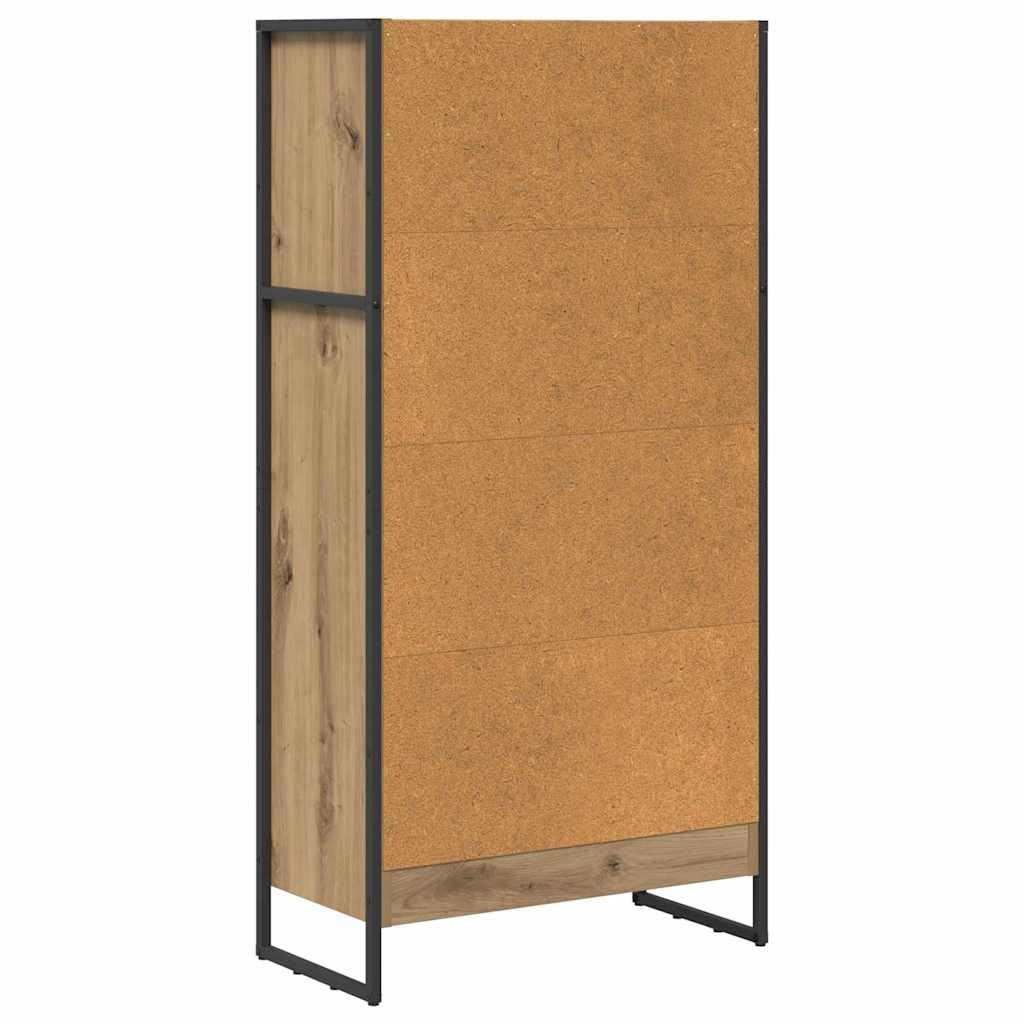Regał na książki, rękodzieło, dąb, 80 x 30 x 155 cm, materiał drewnopochodny, przemysłowy regał stojący do salonu, biura, sypialni, trwały