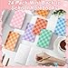 24 Pack Mini Hippie Groovy Notebooks Back to School Favors Small Pocket Size Retro Pink Blue Checked School Girl Notebooks for Students Teacher Appreciation Gift Employee Classroom Prize 5x3 Inch