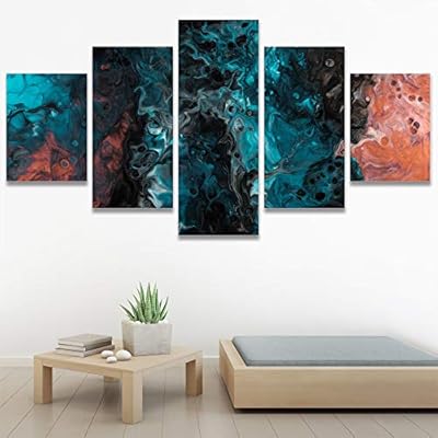 SIGNWIN 5 Panel Canvas Wall Art Modern Art...