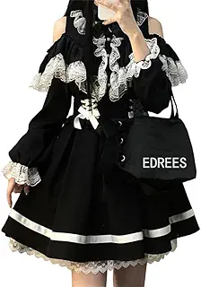 [EDREES] 地雷系 量産型 服レディース レース フリル フリルシャツ 長袖 ブラウス かわいい 森ガール ロリータ系 肩出し トップス 蝶結び 取り外し可能 フェミニン 甘ロり おしゃれ 春夏秋 地雷系 着痩せ カジュアル 通勤