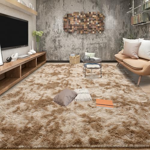 Tepook Area Rugs 9x12 for Living Room, Super Soft Fluffy Rugs for Bedroom, Modern Shaggy Rug Beige