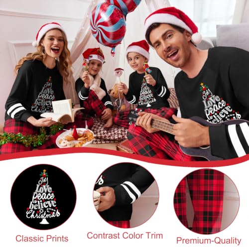 Ekouaer Family Christmas Pajamas Matching Sets Cute Long Sleeve Couple Pjs - image 3