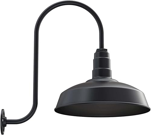 Miniatura 39 de Steel Lighting Co. Gardena - Luz de granero Montaje en pared al aire libre Cúpula de 16 pulgadas Cuello de cisne de 23 pulgadas Luz