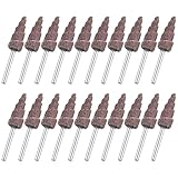 Ipetboom 20pcs Cone Shape Sanding Flap Wheels with Shank, Rotary Deburring Grinding Polishing Sandpaper Tool for Industrial Finishing and Precision Surface Preparation