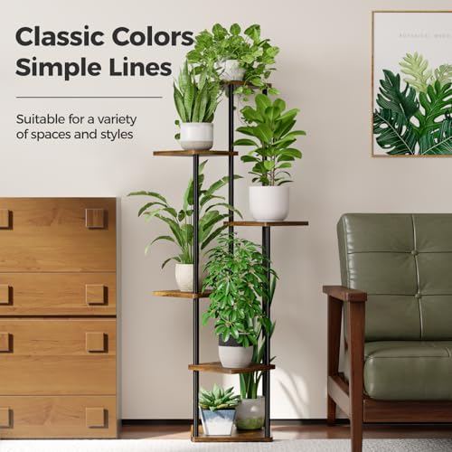 Image of Bamworld Tall Plant Stand Indoor Corner Plant Shelf for Multiple Plants