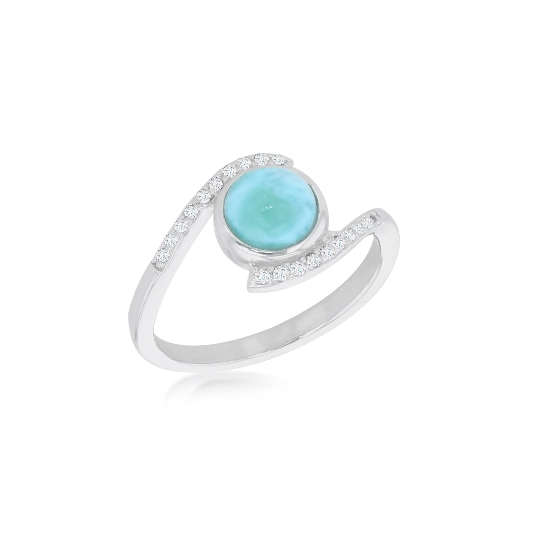 Bague en argent larimar et zircone Tuscany Silver d'exception