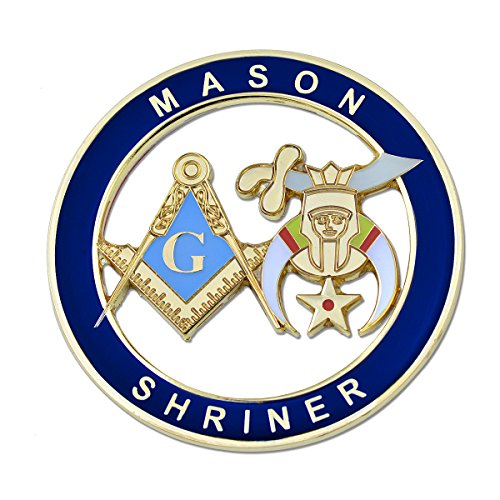 Emblema de coche Mason Shriner azul de 7,62 cm de diámetro con diseño redondo de alta precisión 1