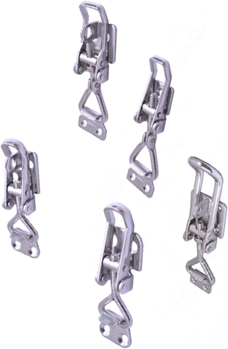 56010A Stainless Steel Toggle Latch Clamp for Trailers and Containers | Spring Loaded Safety Latch, Easy Install, Secure Attachment, High Strength, Silver Finish