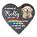 Husguciy Custom Pet Memorial Stones, Personalized Cat or Dog Grave Marker Memorial Stone, Customized Waterproof and Weatherproof Pet Memorial Stones, Condolence Gift (Heart 2)