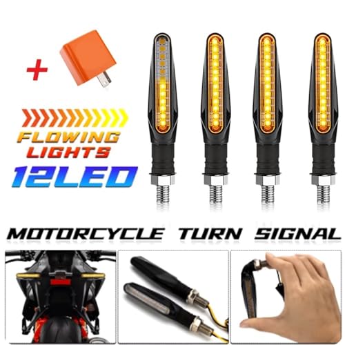 Intermitente ámbar para motocicleta con efecto agua corriente y relé 2