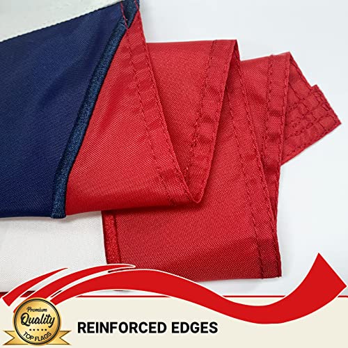 TOPFLAGS Flaga Portoryko 30 x 45 cm - Haftowane flagi Portoryko z 2 mosiężnymi przelotkami, wytrzymałe, na zewnątrz, żywe kolory, odporne na blaknięcie, szyte paski