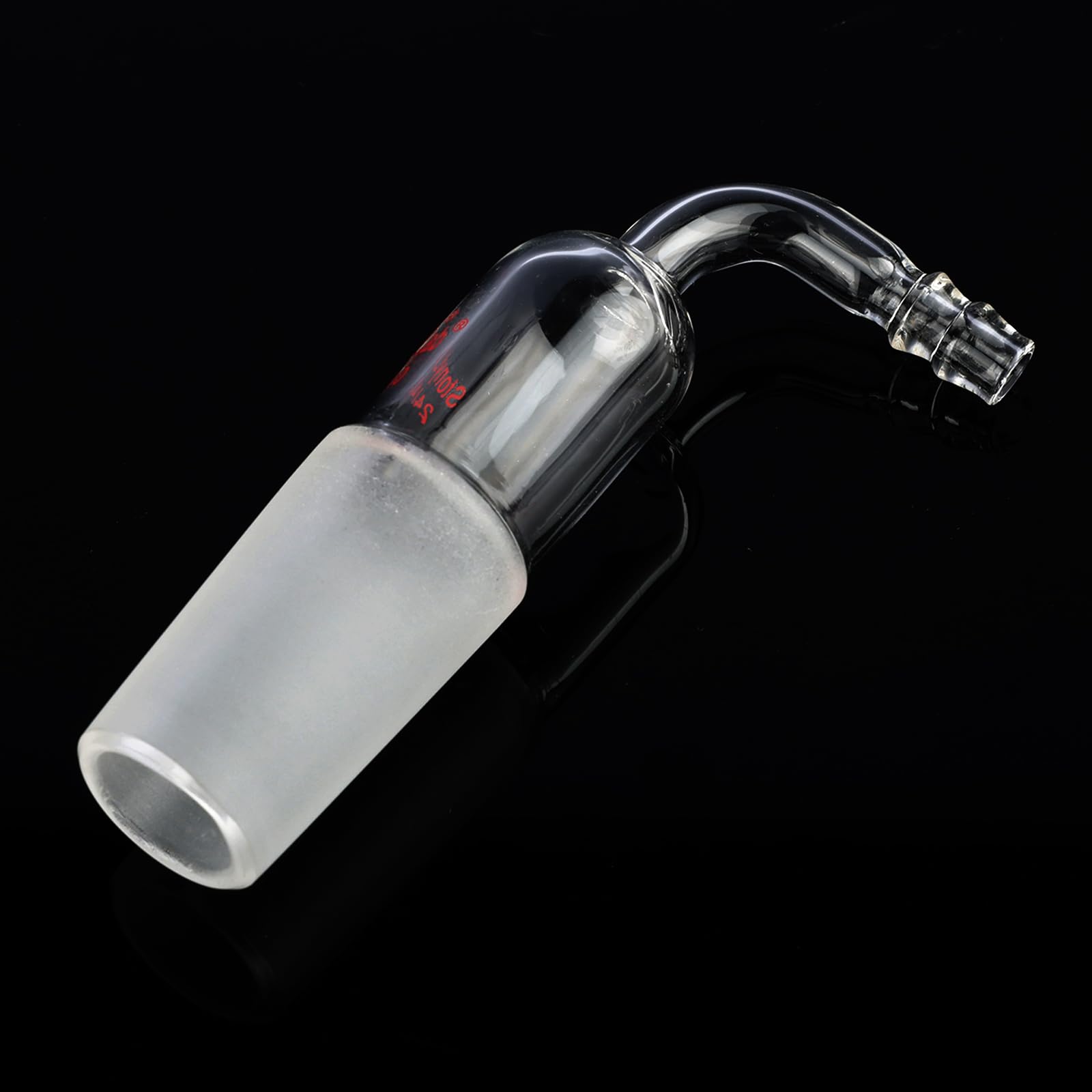 stonylab Adaptateur d'Entrée Coudé, 1 Pack Adaptateur d'Entrée Coudé en Verre Borosilicaté avec Raccord 24/40 et Connexion de Tuyau Verrerie de Laboratoire
