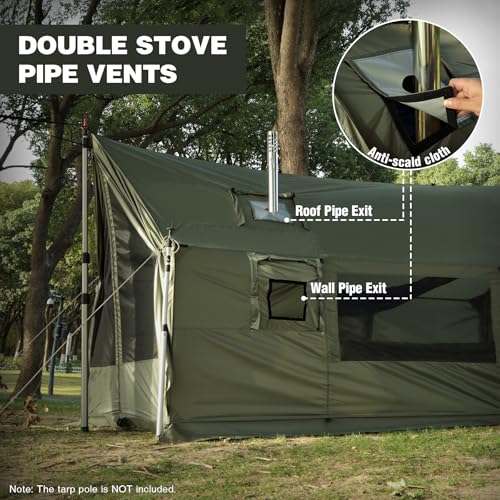 REDCAMP Large Hammock Hot Tent with Stove Jack, Waterproof & Windproof Winter Wall Tent with Snow Skirt, Ultralight 4 Season Tent for Camping, Hiking, Bushcraft, Backpacking - Image 4
