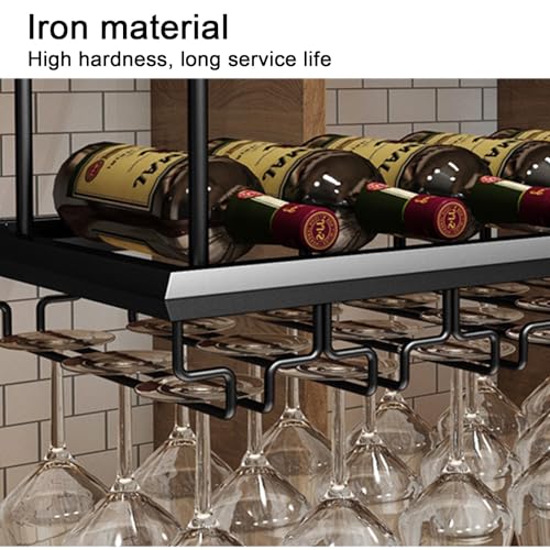 Support à vin mural de plafond en bronze style industriel chic 100cm - 5