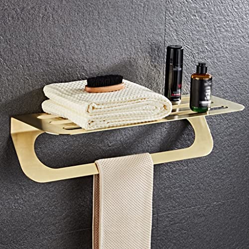 Étagère à serviettes et porte-serviettes mural en inox brossé pour matériel de douche
