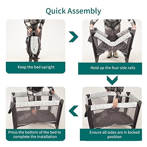 Pamo-Babe-Portable-Playard-Simple-Style-Playard-Push-Compact-Fold-Playpen-with-Carry-Bag-Grey