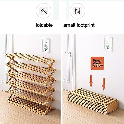 Faltbares Schuhregal aus Bambus – mehrschichtige Schuhaufbewahrung aus Holz, keine Installation erforderlich, wirtschaftliches Haushaltsregal, platzsparendes Design