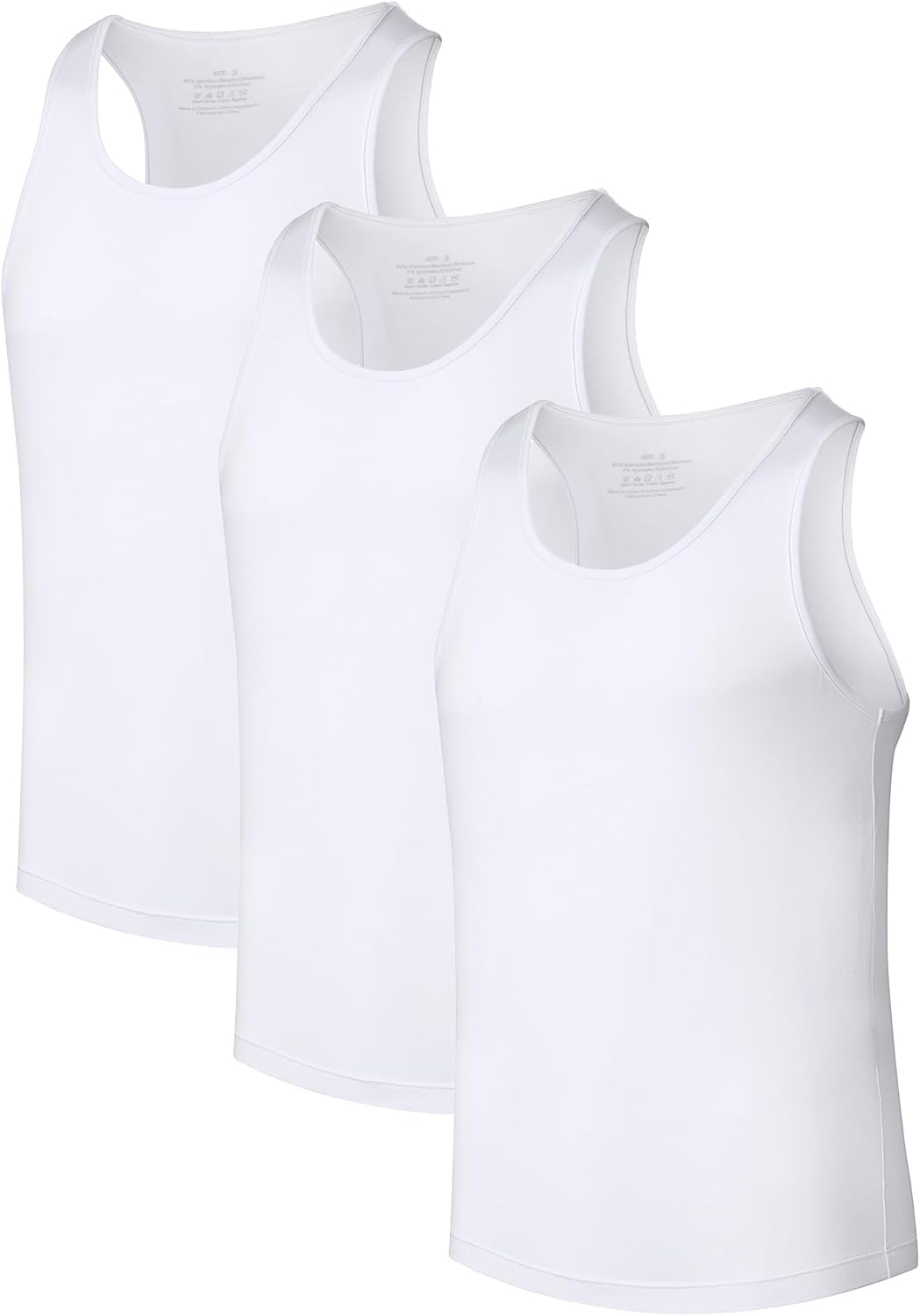 COLORFULLEAF Men's Tank Tops Bamboo Rayon Moisture-Wicking Undershirts Cool Slim Fit Breathable Summer Shirts