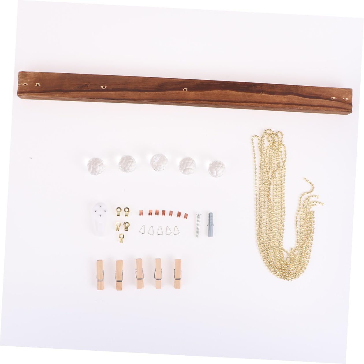 Amosfun Colgador de Fotos de Pared con 20 Clips de Madera Marrón