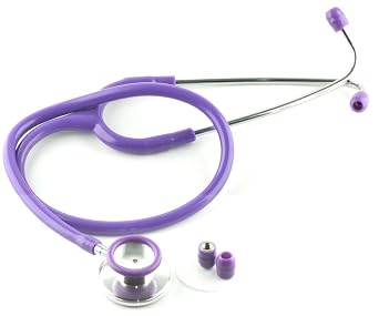 Optimum Dual Head Stethoscope for Students, Nurse, Doctor, Vet EMT- Lightweight and Portable Purple