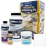 Bathworks DIY "Quick Dry" White Bathtub & Tile Refinishing Kit w/Non-Slip Protection; 22 oz; Fast 12