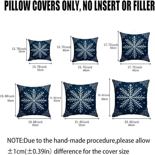 Housse de coussin Noël bleu foncé pour décoration de salon chaleureuse - 6