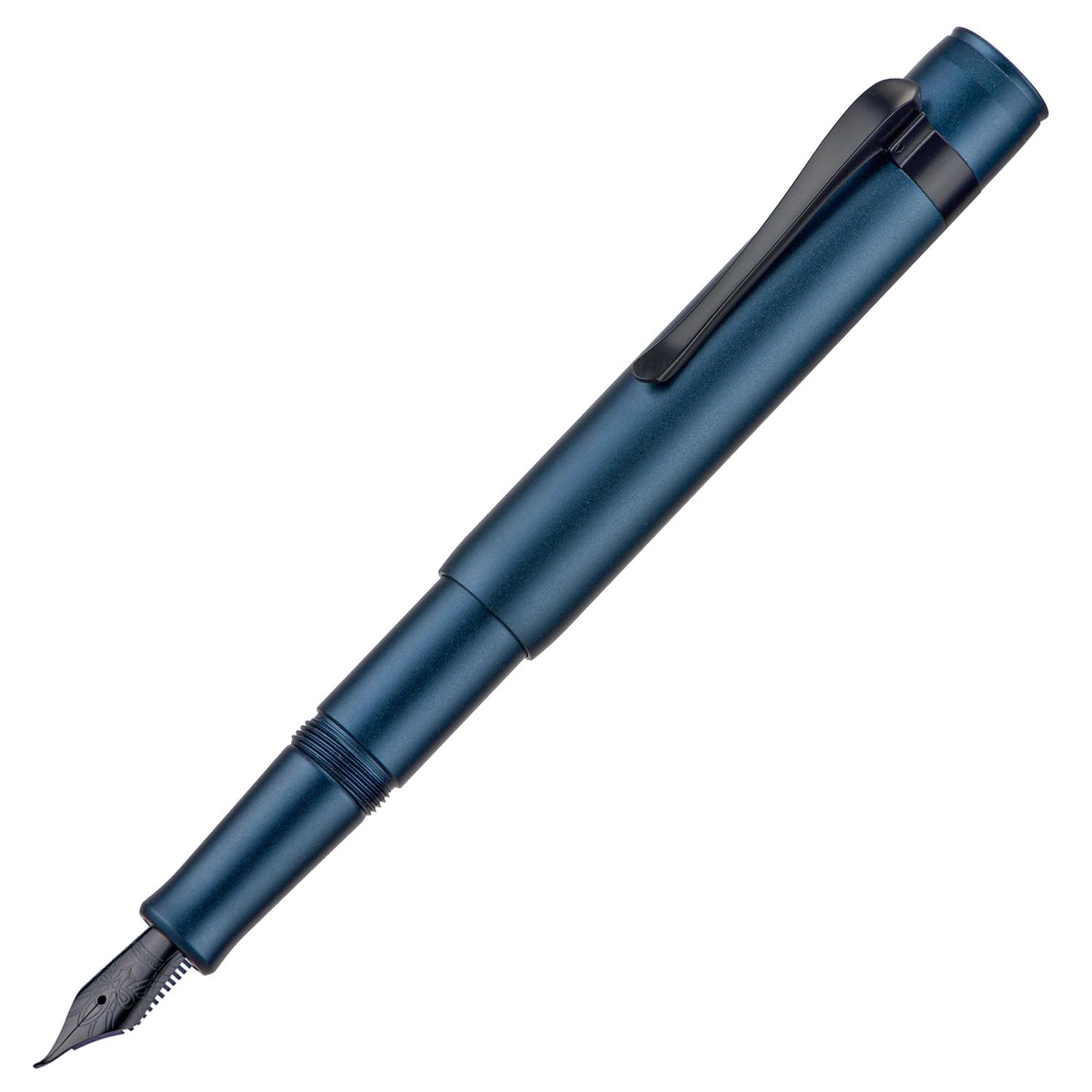 Hongdian M2 Black Forest Mini Fountain Pen, Curved Nib and Elegant Shape, Aluminium Short Travel Pen (Midnight Blue) - Image 2