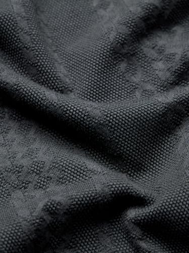 Image of The Souled Store Textured T-Shirt: Midnight Men and Boys Short Sleeves Round Neck Grey Cotton Oversized T-Shirts