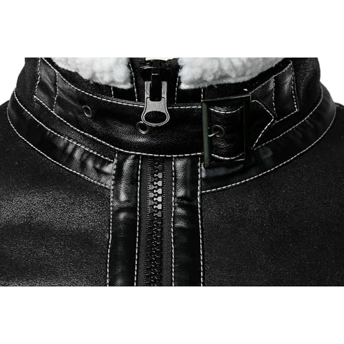 Chaqueta Bomber de Cuero Sintético para Hombre 5X-Large miniatura 5