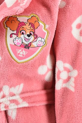 PAW PATROL Mädchen Bademantel | kuschliger Morgenmantel | Coral Fleece | mit Kapuze und Skye Motiv Gr. 98 128 (DE/NL/SE/PL, Numerisch, 98, Regular, Hellrosa)