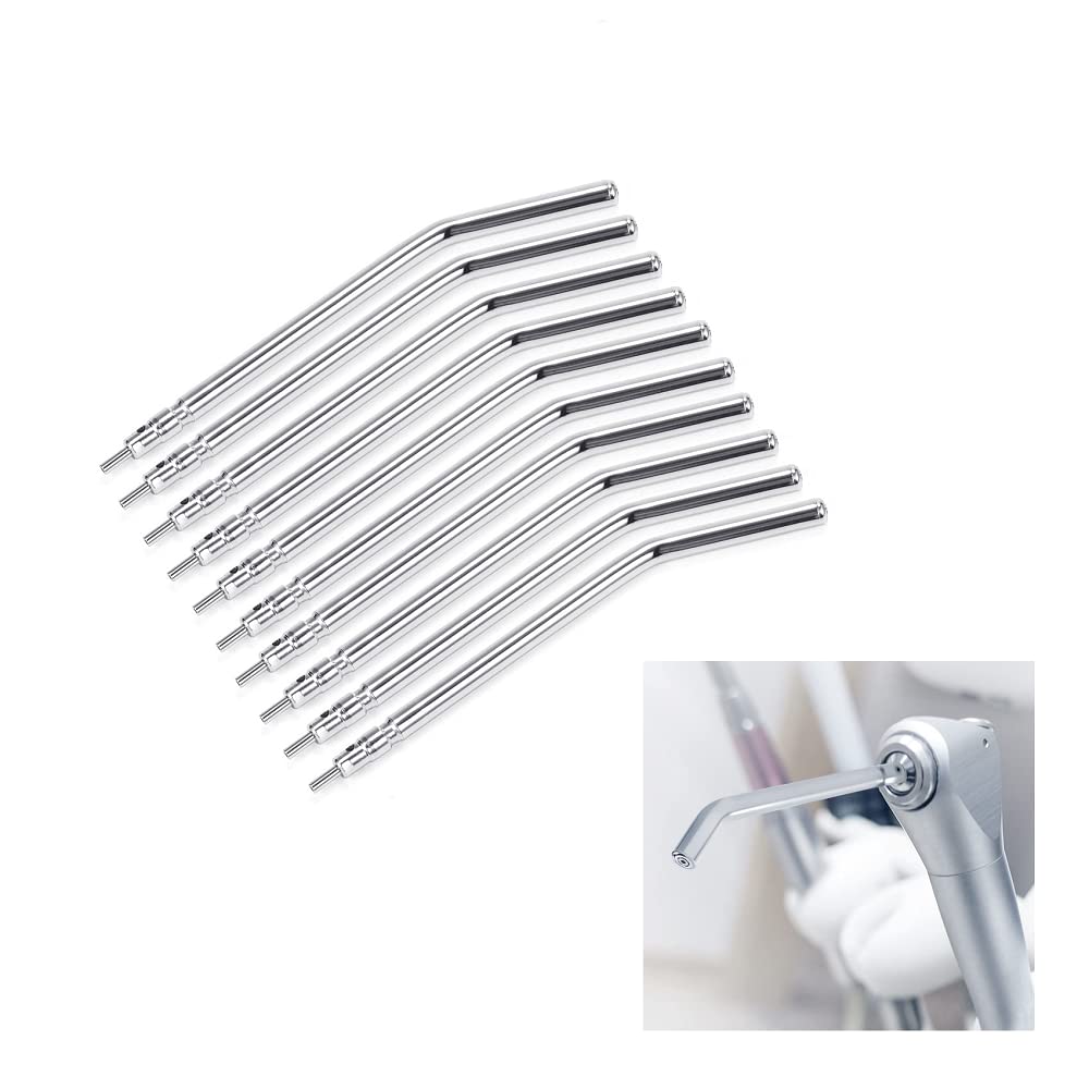 10 Pack Dental Metal Spray Nozzle Tips - For 3-Way Air Water Triple Syringe